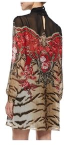 NWT Roberto Cavalli silk long sleeve tiger